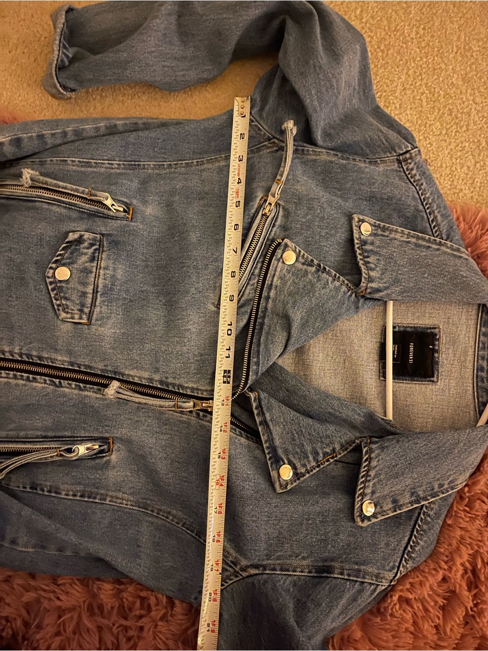 Forever 21 Blue Denim Moto Jacket - Picture 5 of 5